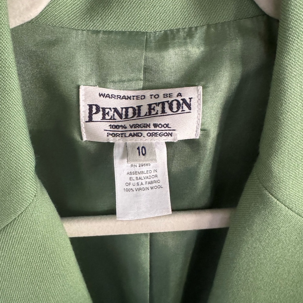 Pendleton Light Green Wool Blazer - image 2